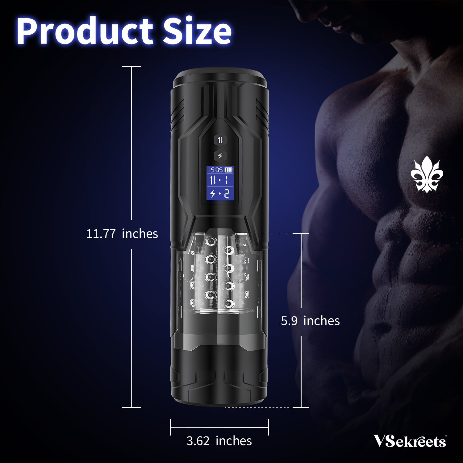 Dimensions of the Valdemar automatic stroker