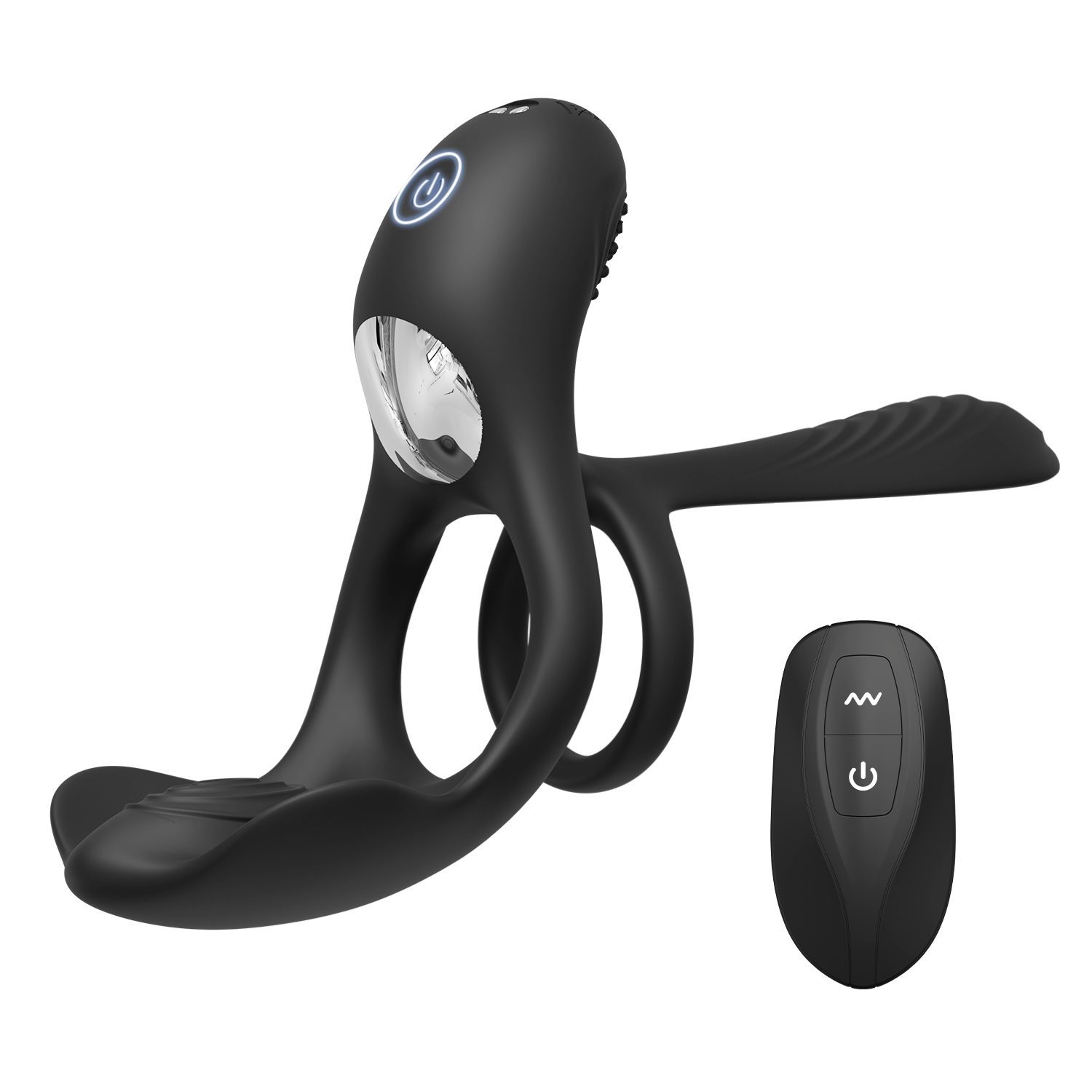 Volvelle | VSekreets 4-Way Vibrating Penis Ring With Testicle Massager & G-Spot Stimulator For Couples