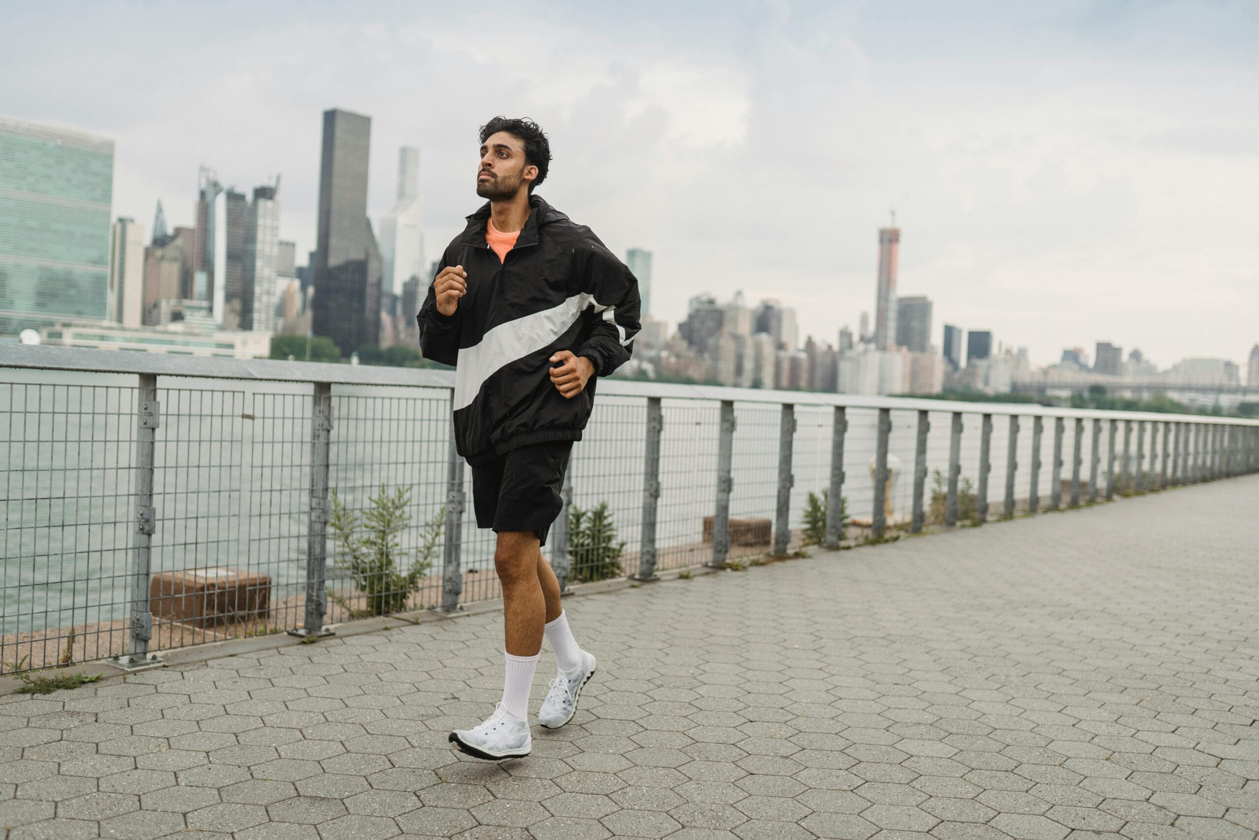 A man walking for fitness