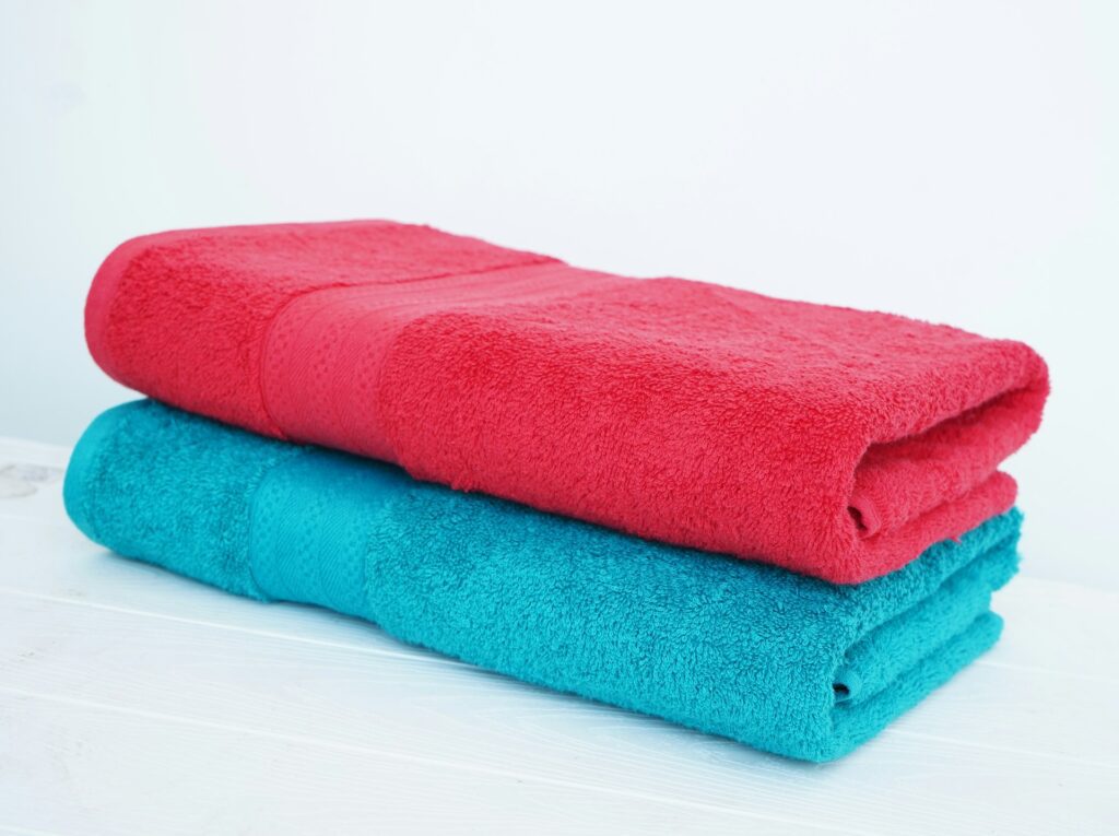 A stack of colorful towels
