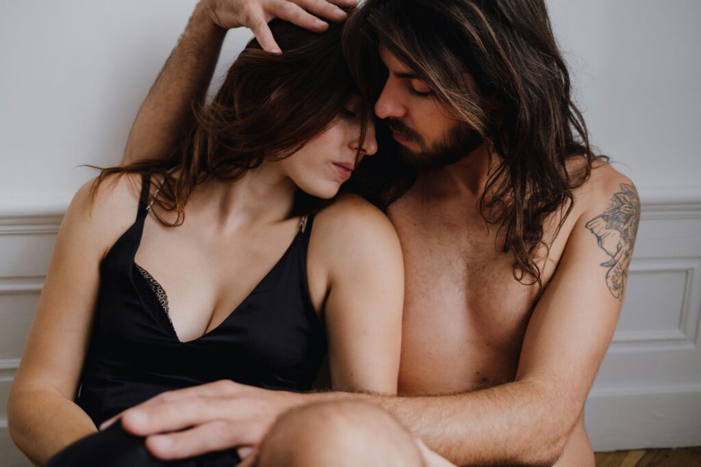 Man and woman holding each other