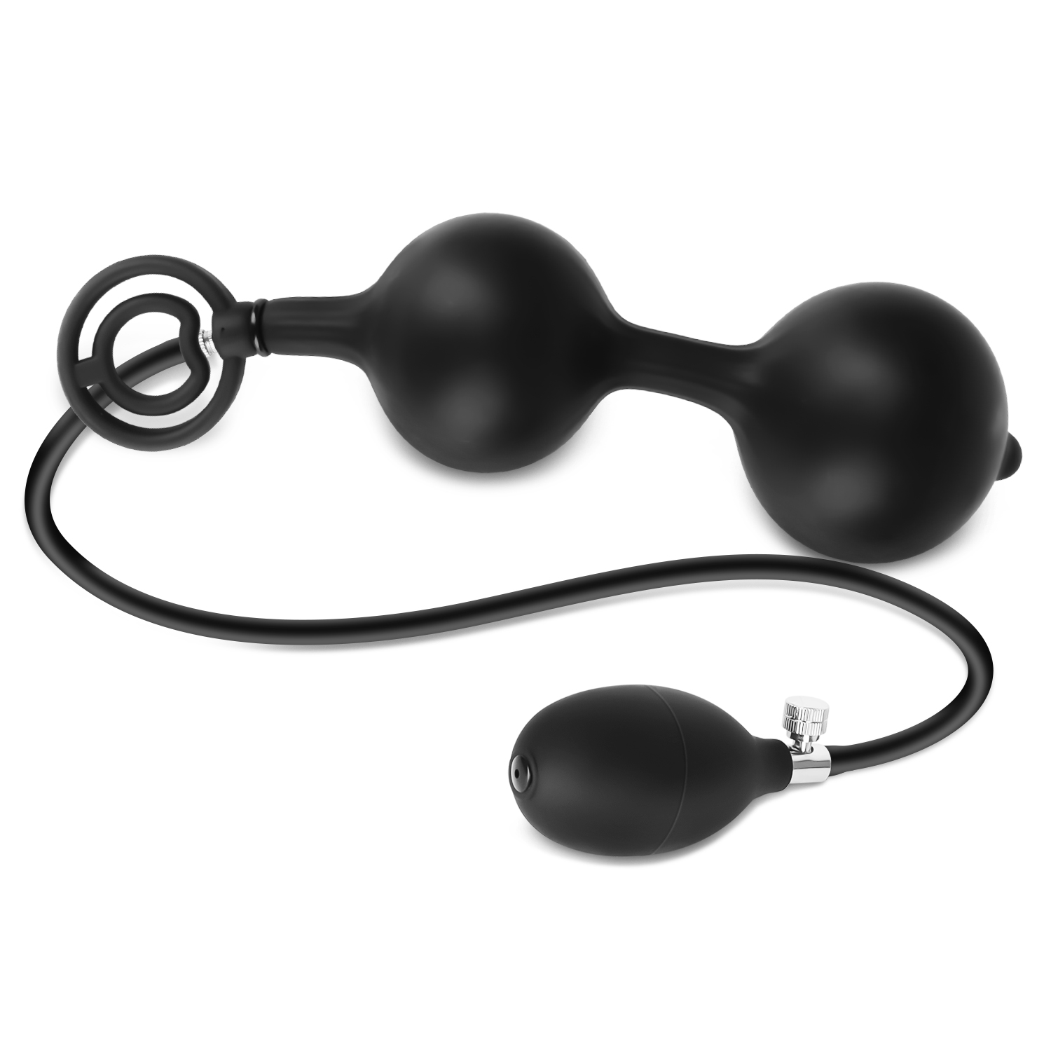 VSekreets Silicone Inflatable Buttplug With Cock & Ball Rings