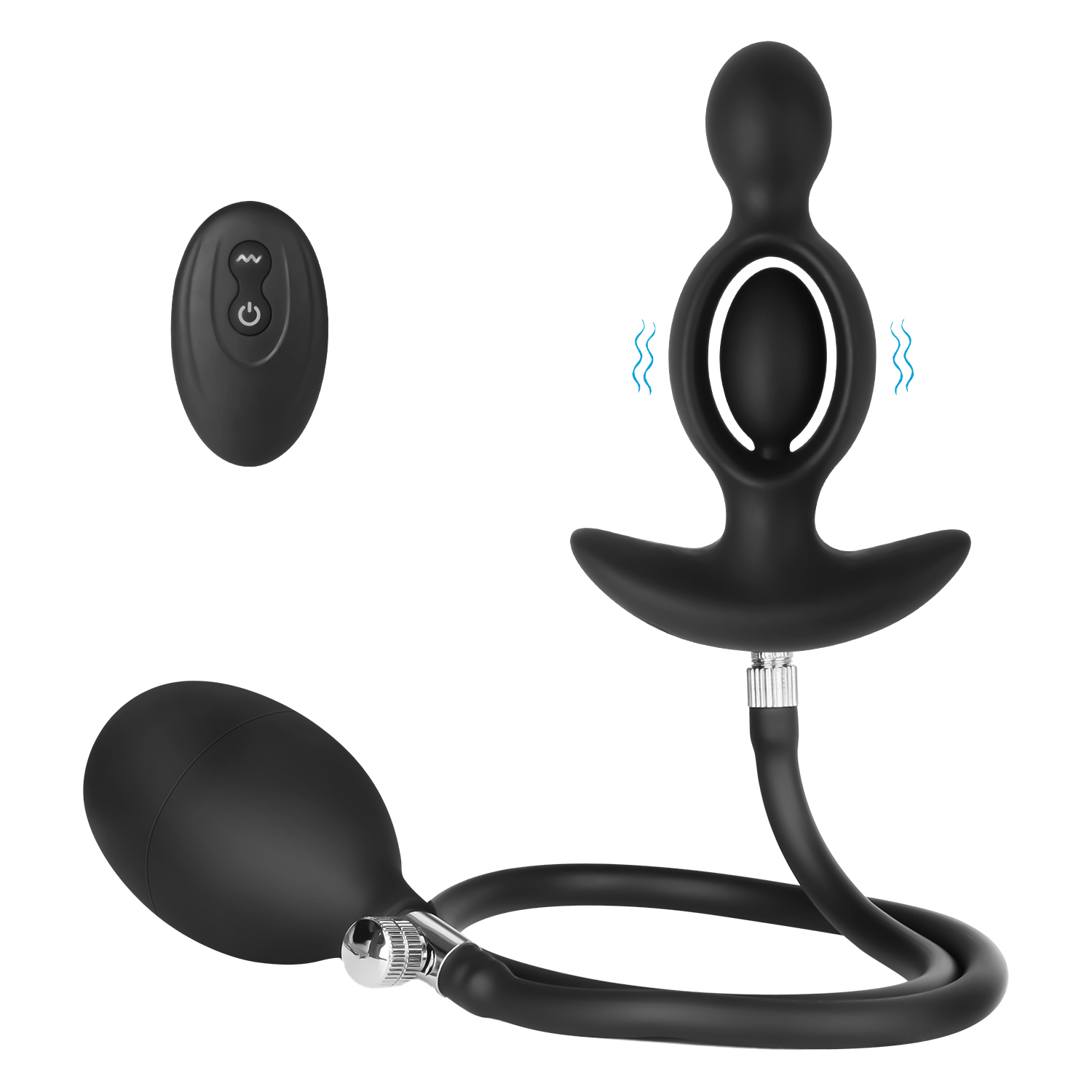 VSekreets Silicone Inflatable Vibrating Anal Plug