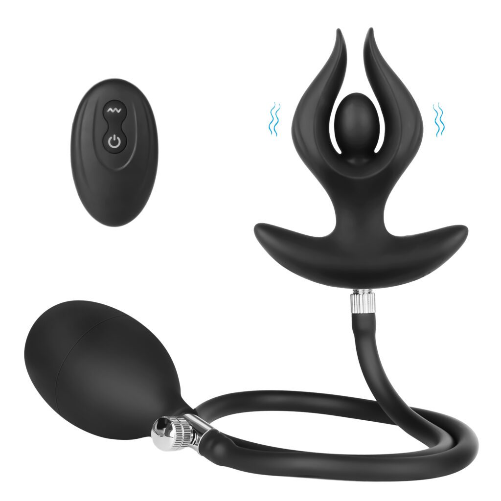 inflatable vibrating butt plug with remote