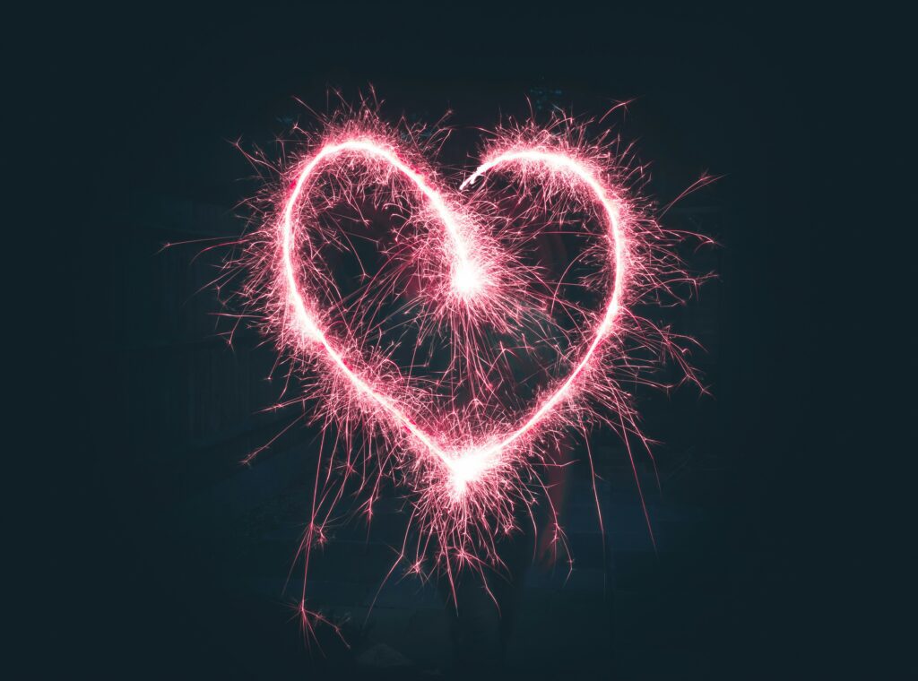Pink heart sparklers