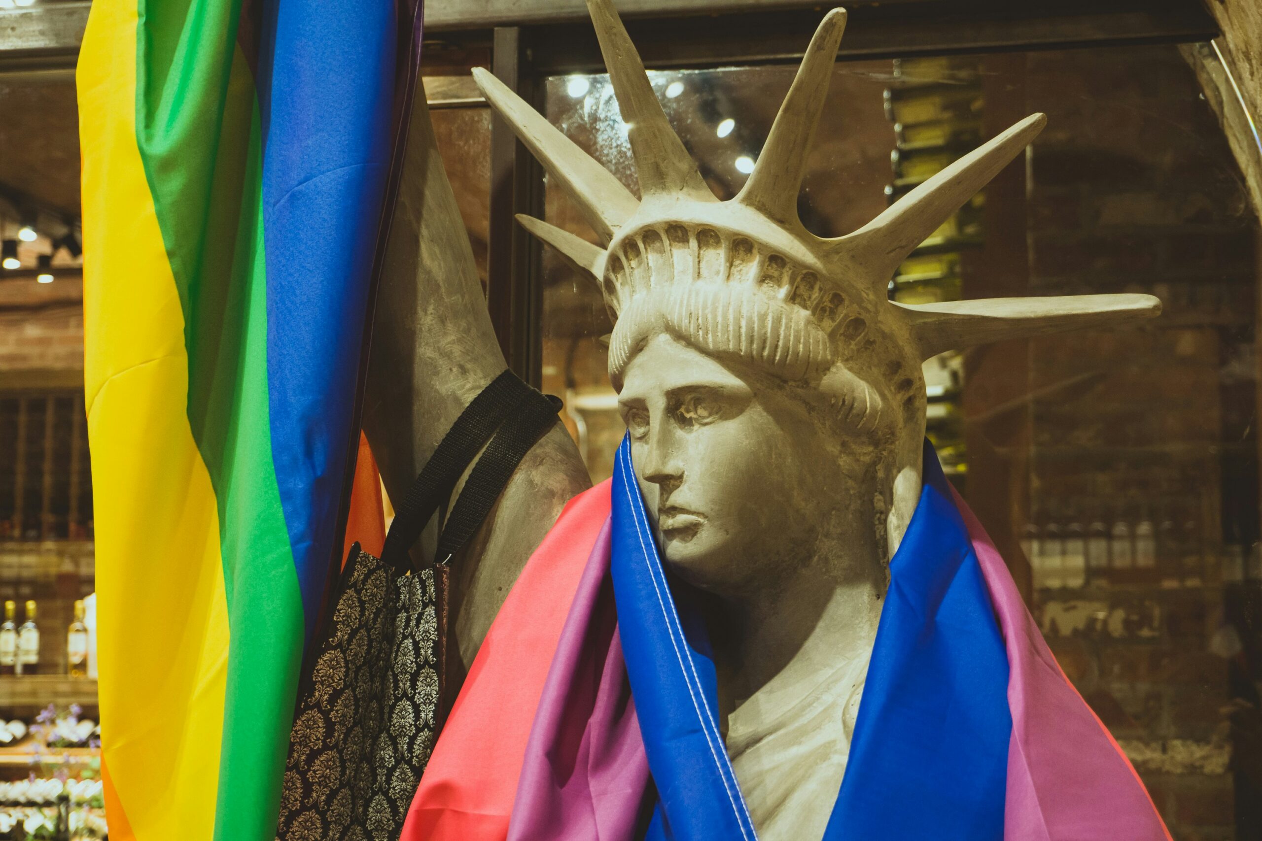 Lady Liberty with pride flag
