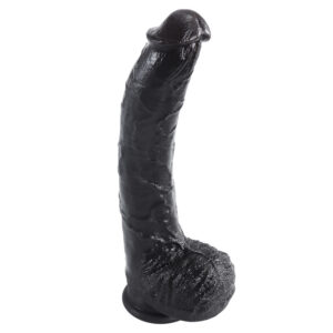 VSekreets | 13 Inch Curved Big Thick Realistic Silicone Huge Massive Black Dildo