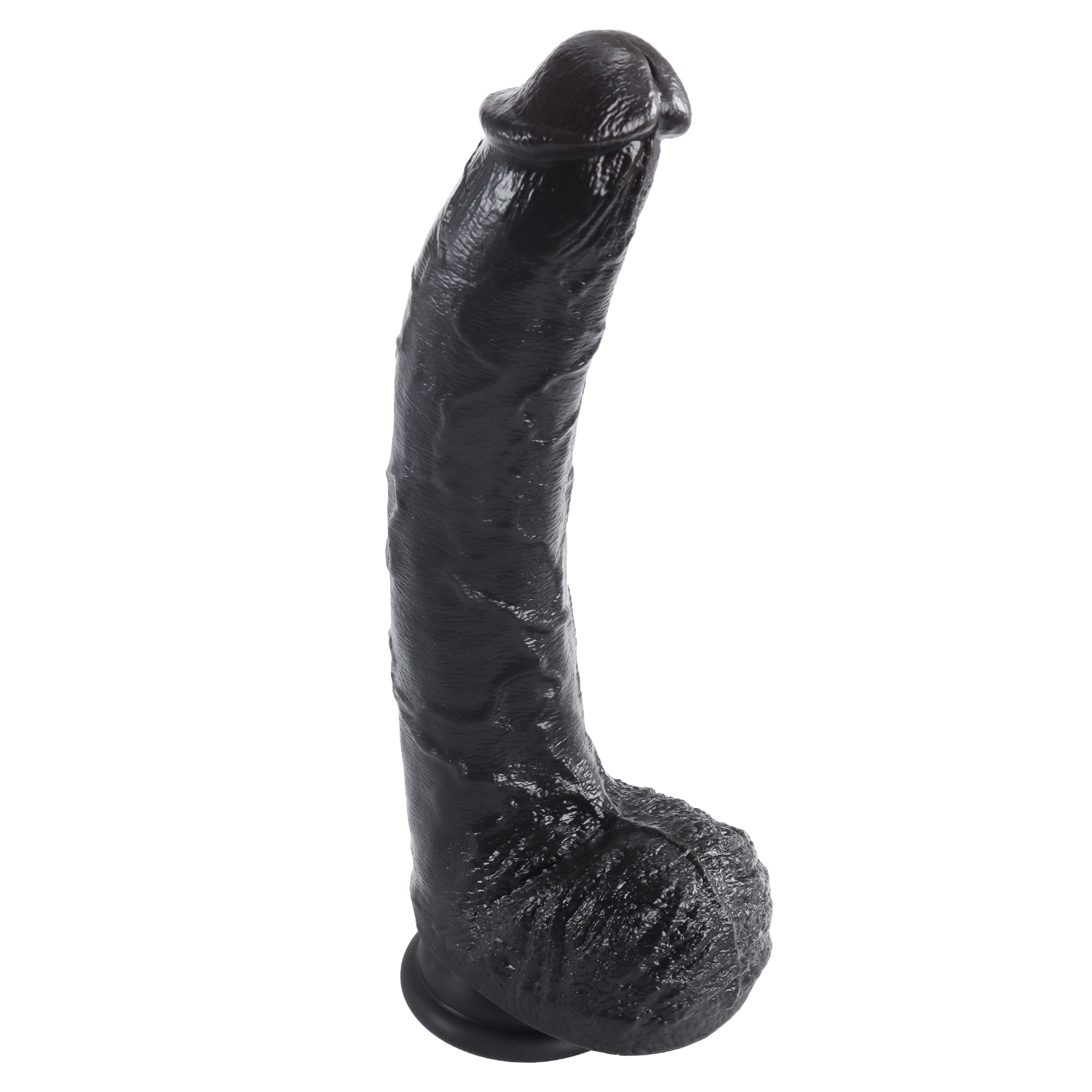 VSekreets | 13 Inch Curved Big Thick Realistic Silicone Huge Massive Black Dildo