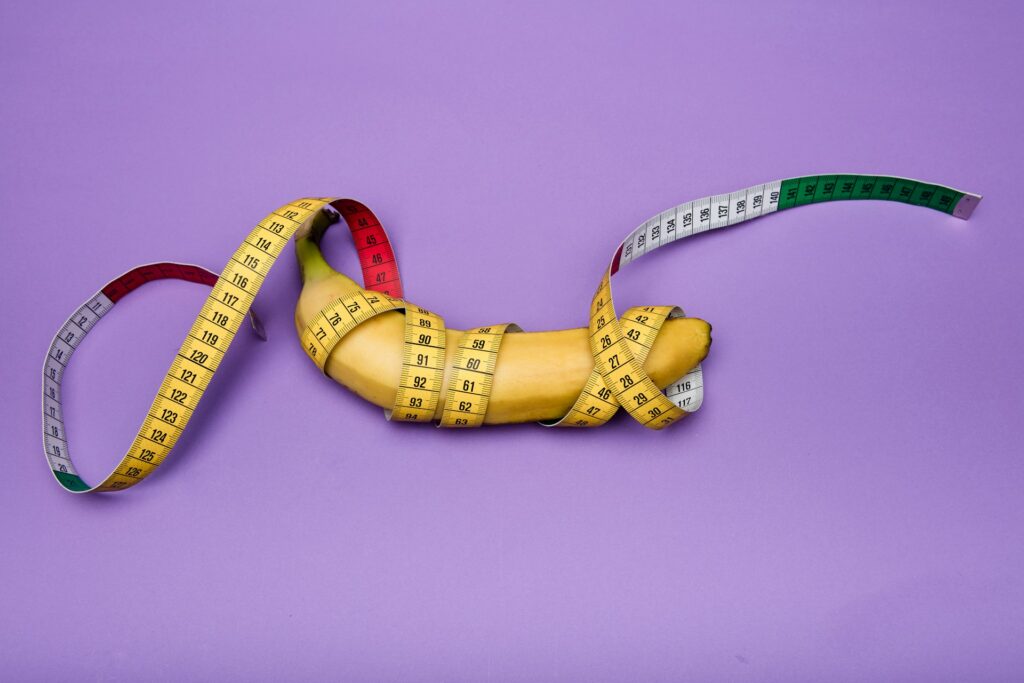 banana with measuring tape