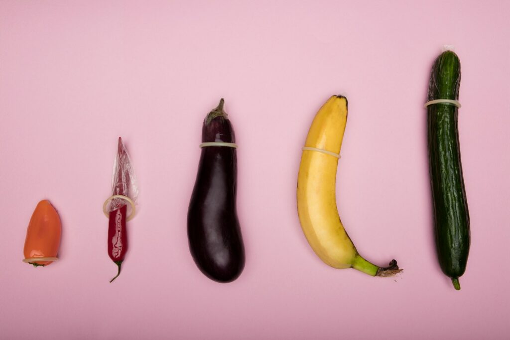 different shape fruits and vegetables